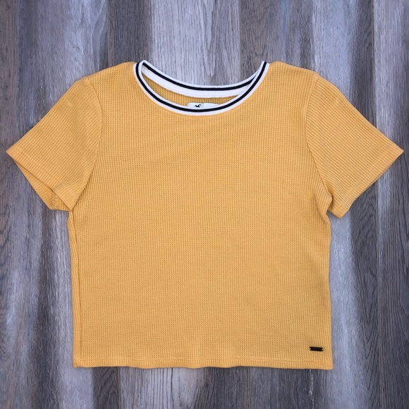 hollister yellow crop top
